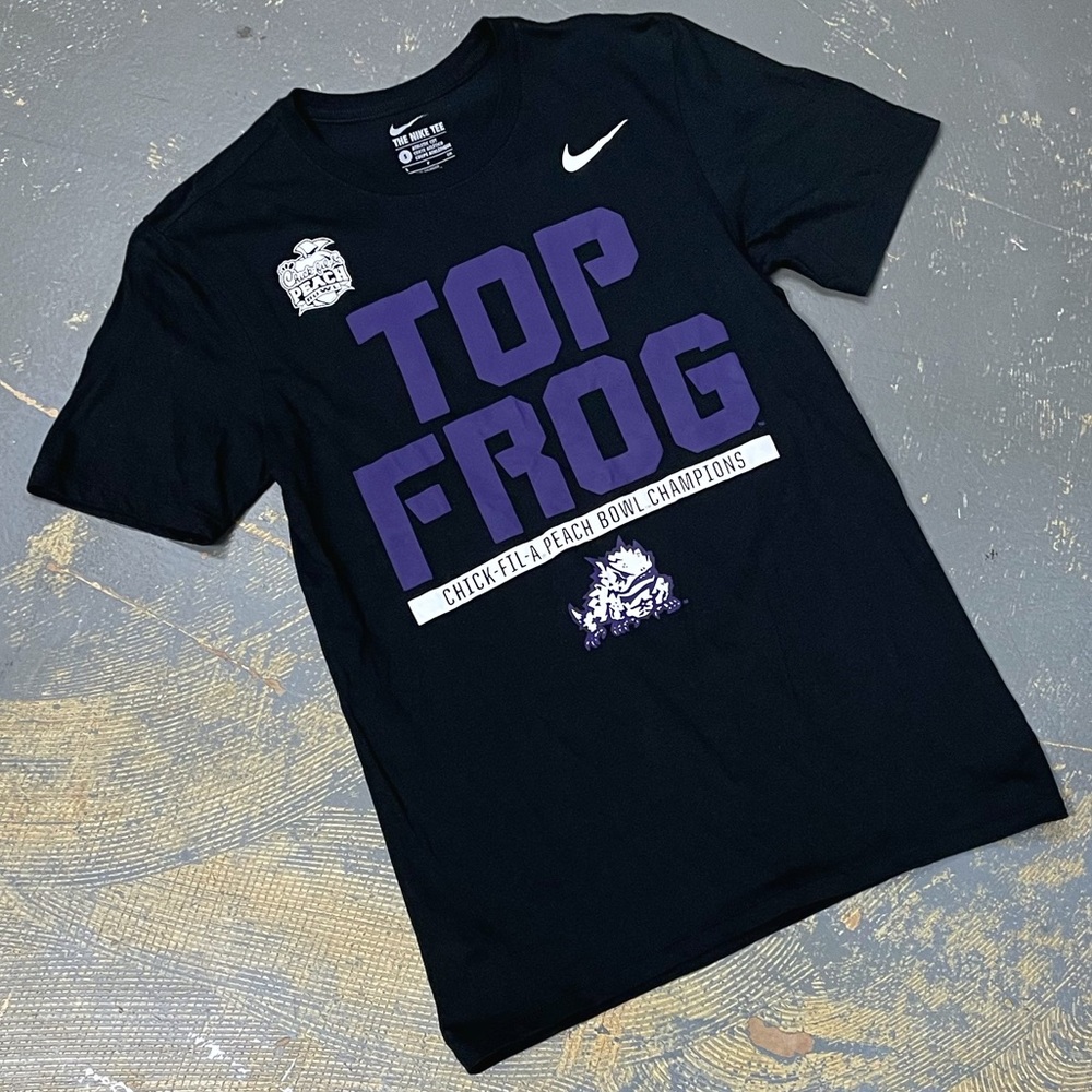 Nike TCU Horned Frogs NCAA Shirt 561416-010 Small Football Top Peach Bowl